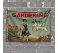 OGBD Decor For Man Cave Gardening Because Murder Is Wrong. Tapestry Tapestry Wall Art Man Cave Decor And Accessories(75X100CM)