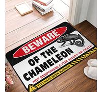 OGBD Fall Porch Mat Beware Of Chameleon Rug Retro Room Decor Door Matt(50X80CM)