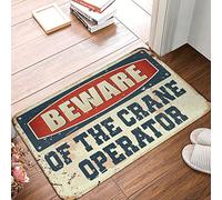 OGBD Fall Welcome Mats Outdoor Beware Of The Crane Operator Rug Man Cave Decor Winter Welcome Mat(40X60CM)