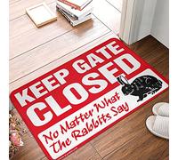 OGBD Front Door Mats Indoor Keep Gate Closed Noter What The Rabbits Say Rug Welcome Mat For Classroom Kitchen Rug Set(50X80CM)