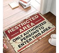 OGBD Front Door Mats Indoor Restricted Area Only Authorized Persons To Enter This Areas Mat Welcome Mat For Classroom Kitchen Rug Set(50X80CM)