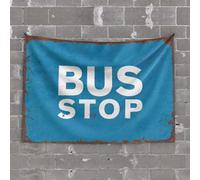 OGBD Funny Bar Decor Bus Stop Tapestry Beer Decor Hanging Wall Decor(75X100CM)
