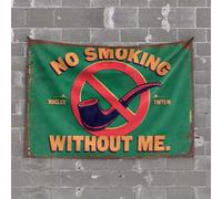 OGBD Funny Bar Decor No Smoking Without Me. Tapestry Vintage Room Decor Bedroom Decor For Teens(100X150CM)