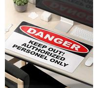 OGBD Funny Desk Accessories For Work Danger Keep Out! Authorized Personel Only. Mouse Pad Cat Desk Accessories Mouse Pad