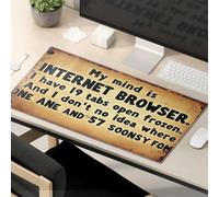 OGBD Funny Desk Accessories For Work My Mind Is An Internet Browser. Mouse Pad Funny Lunch Mouse Pad Mouse Pads For Desk