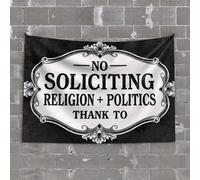 OGBD Funny Room Decor No Soliciting Religion + Politics Tapestry Unique Tapestry Dorm Decoration(100X150CM)