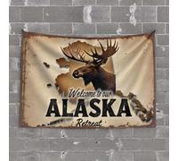 OGBD Funny Room Decor Welcome To Our Alaska Retreat. Tapestry Unique Tapestry Dorm Decoration(100X150CM)