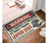 OGBD Funny Text Doormat Warning This Property Is Protected By A Highly Trained Leopard Gecko Rug Large Bath Mat Absorbent Door Mat Indoor(40X60CM)