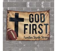 OGBD Garage Decor For Men God First: Building Strong Families Tapestry Decor For Man Cave Home Decor For Men(75X100CM)