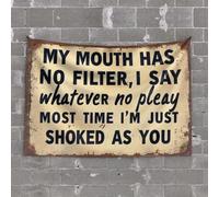 OGBD Garage Decor For Men My Mouth Has No Filter, I Say Whatever No Pleay Most Time I'M Just Shoked As You Tapestry Decor For Man Cave Home Decor For Men(75X100CM)