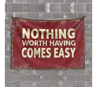 OGBD Garage Decor For Men Nothing Worth Having Comes Easy. Tapestry Decor For Man Cave Home Decor For Men(75X100CM)