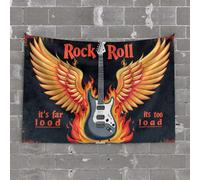 OGBD Garage Decor For Men Rock Roll: Ignition Of Passion! Tapestry Flags For Room Teen Men Decor(100X150CM)