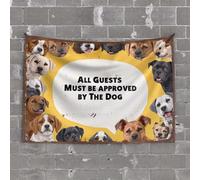 OGBD Hanging Decor Door All Guests Must Be Approved By The Dog. Tapestry Garden Gifts Patio Decor(75X100CM)