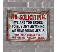 OGBD Hanging Decor Door No Soliciting. We Are Too Broke To Buy Anything Tapestry Garden Gifts Patio Decor(100X150CM)
