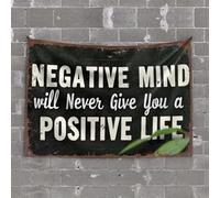 OGBD Hanging Decor Porch Negative Mind Will Never Give You A Positive Life. Tapestry Family Wall Decor Fall Signs For Home Decor(75X100CM)