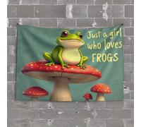 OGBD Man Cabe Decor A Girl Loves Frogs. Tapestry Room Door Decor Room Door Decor(100X150CM)