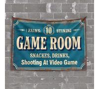 OGBD Man Cabe Decor Fains: 10 Stinging Game Room Snacks, Drinks, Shooting At Video Game Tapestry Room Door Decor Room Door Decor(75X100CM)