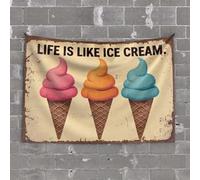 OGBD Man Cabe Decor Life Is Like Ice Cream. Tapestry Room Door Decor Room Door Decor(75X100CM)