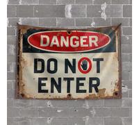 OGBD Man Cave Accessories And Decor Danger: Do Not Enter. Tapestry Tapsterys Wall Funny House Decor(75X100CM)