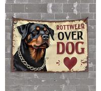 OGBD Man Cave Rules Rottweiler: The Ultimate Dog Lover'S Breed! Tapestry Wall Decor For Dorm Room Tapestries(100X150CM)