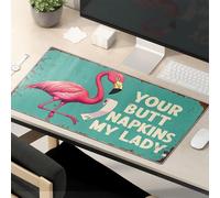 OGBD Mouse Pad Funny Work A Flamingo Holding Toilet Paper With The Text Your Butt Napkins My Lady. Mouse Pad Funny Desk Accessories For Work Large Mousepad