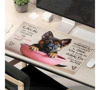 OGBD Mouse Pad Funny Work A Puppy In A Pink Bowl With Playful Text. Mouse Pad Funny Desk Accessories For Work Large Mousepad