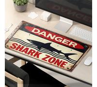 OGBD Mouse Pad Funny Work Danger: Shark Zone Mouse Pad Mousepads Funny Office Supplies