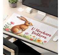 OGBD Mouse Pad With Funny Sayings A Cute Rabbit Sits Amidst Colorful Flowers Mouse Pad Mousepad Gaming Mouse Pads For Desk