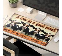 OGBD Mouse Pad Work Funny A Cow In A Good Mood. There Is Delicious Grass Here. Mouse Pad Cat Desk Accessories Desk Pads