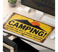 OGBD Mouse Pad Work Funny Camping: Selling Fortune To Live Like A Homeless Person. Mouse Pad Cat Desk Accessories Desk Pads