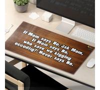 OGBD Mouse Pad Work Funny If Mom Says No, Ask Mom. Mouse Pad Cat Desk Accessories Desk Pads