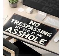 OGBD Mouse Pad Work Funny No Trespassing My Dog Is An Asshole Mouse Pad Cat Desk Accessories Desk Pads