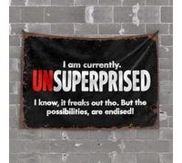 OGBD Sayings On Wooden Signs I Am Currently Unsuperprised Tapestry Bosses Day Decorations Spring Porch Decor(75X100CM)