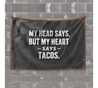 OGBD Sports Bar Decor My Head Says No, But My Heart Says Yes. Tapestry Home Decor For Men Bedroom Door Decor(100X150CM)