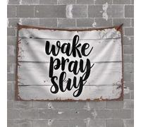 OGBD Tapistreys For Room Wake, Pray, Slay: Daily Motivation Tapestry Aesthetic Stuff Tapestry For Men(100X150CM)