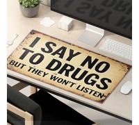 OGBD The Mouse Pad Funny I Say No To Drugs. Mouse Pad Cat Desk Accessories Mousepad Gaming