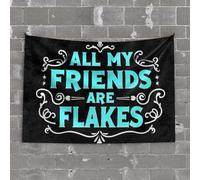 OGBD Vintage Decor All My Friends Are Flakes. Tapestry Beer Decor Earthy Room Decor(75X100CM)