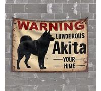 OGBD Vintage Decor Warning: Luderous Akita. Your Home. Tapestry Beer Decor Earthy Room Decor(100X150CM)