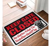 OGBD Winter Outdoor Mat Keep Gate Closed No Matter What The Neopolitan Mastiff Say Doormat Large Outdoor Rug Small Outdoor Mat(65X90CM)