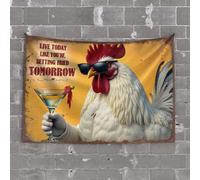 OGBD Wood Kitchen Decor Live Today Like You'Re Setting Fried Tomorrow. Tapestry Room Stuff Gifts For The Office(100X150CM)