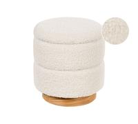 Beliani Storage Pouffe OGDEN Boucle White, White