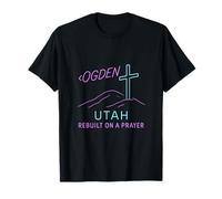 Ogden Utah Neon Cross Rebuilt on a Prayer Graphic T-Shirt