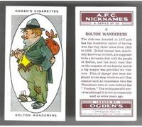OGDENS Football Club Nicknames cigarette card Bolton Wanderers TROTTERS