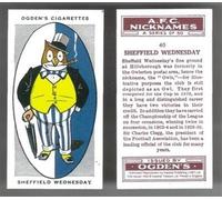 OGDENS Football Club Nicknames cigarette card Sheffield Wednesday THE OWLS