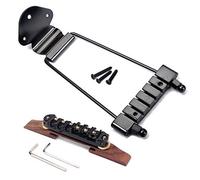 Ogdni 6 String Guitar Trapeze Tailpiece Bridge and Roller Tune-O-Matic Saddle Bridge for Jazz Archtop Guitar Replacement,black (1G21)