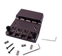 Ogdni Bass Guitar Bridge 4 String with Tool Set Hardtail Saddle Bridge for Bass Guitar Parts (Black)