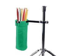 Ogdni Drum Stick Holder, Adjustable Drum Sticks Bag, Drumstick or Brushes Mallets Container Bag, Clamp-On Lockable Aluminium Alloy Drumstick Holder for Drum Set Kit & Music Stand(green)