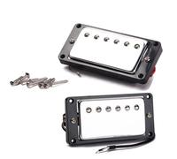 Ogdni Electric Guitar Humbucker Pickup Set, Double Coil Neck and Bridge Pickups Compatible with Les Paul LP Style Guitar, Chrome