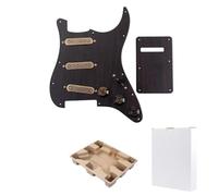 Ogdni Prewired Loaded Pickguard for Stratocaster, SSS Guitar Pickup Set, 3-Ply Electric Guitar Pickguard with High Output Alnico V Single Coil Humbucker, Natural Wood Finish