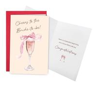 Ogeby Bridal Shower Card for Bride To Be, Funny Engagement Card for Her, Wedding Congratulations Cards Gift, Cheer To The Bride-to-be